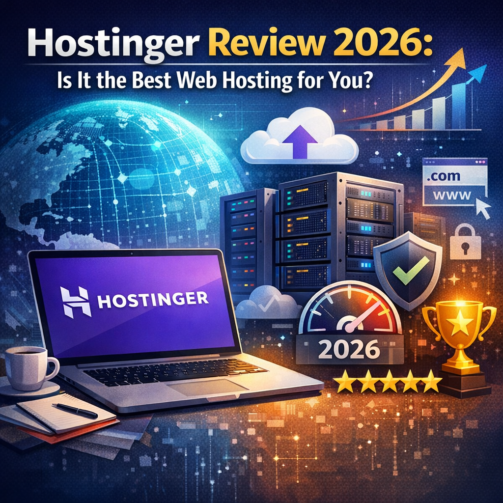 Hostinger web hosting review 2026 dashboard showing plans, pricing, and performance features for website owners.